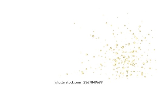Starry night fairy tale background. Cute sparkling twinkles, christmas spirit in the air. Festive stars vector illustration on white background.