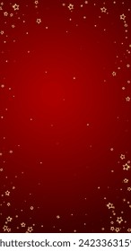 Starry night fairy tale background. Cute sparkling twinkles, christmas spirit in the air. Festive stars vector illustration on red background.