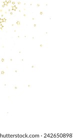 Starry night fairy tale background. Cute sparkling twinkles, christmas spirit in the air. Festive stars vector illustration on white background.