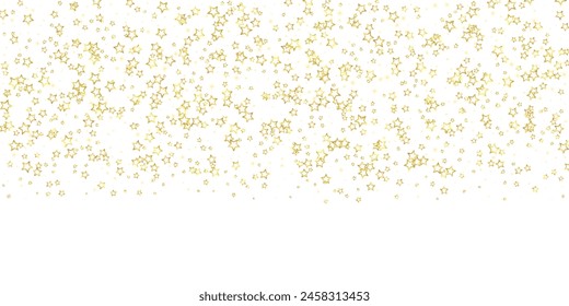 Starry night fairy tale background. Cute sparkling twinkles, christmas spirit in the air. Festive stars vector illustration on white background.