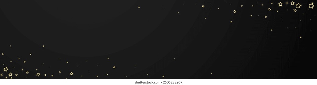 Starry night fairy tale background. Cute sparkling twinkles, christmas spirit in the air. Festive stars vector illustration on black background.