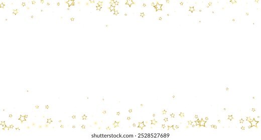 Starry night fairy tale background. Cute sparkling twinkles, christmas spirit in the air. Festive stars vector illustration on white background.