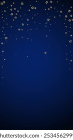 Starry night fairy tale background. Cute sparkling twinkles, christmas spirit in the air. Festive stars vector illustration on dark blue background.