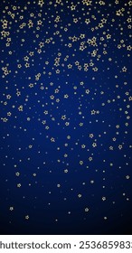 Starry night fairy tale background. Cute sparkling twinkles, christmas spirit in the air. Festive stars vector illustration on dark blue background.