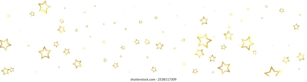 Conto de fadas da noite estrelada. Brilhos brilhantes bonitos, espírito de Natal no ar. Ilustração vetorial de estrelas festivas sobre fundo branco.