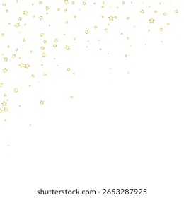 Starry night fairy tale background. Cute sparkling twinkles, christmas spirit in the air. Festive stars vector illustration on white background.