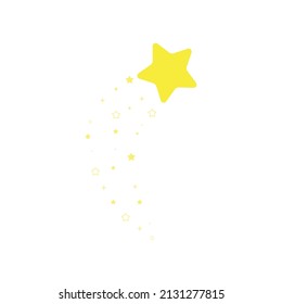 starry night, falling star, fireworks, twinkle, glow, glitter star, star over christmas vector illustration