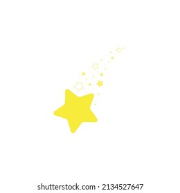 starry night, falling star, fireworks, twinkle, glow, glitter star, star over christmas vector illustration