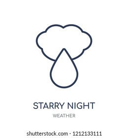 Starry night icon. Starry night linear symbol design from Weather collection. Simple outline element vector illustration on white background.