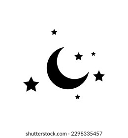 Starry night icon. Starry night logo concept on white background.eps