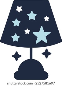 starry night lamp icon clipart. The isolated object on a white background. logo. lamp