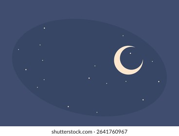 starry night landscape background vector illustration