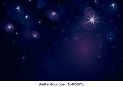 Starry night with lights of stars.