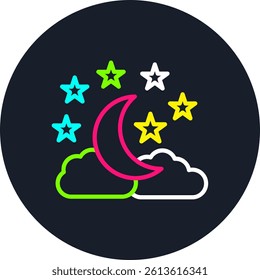 Starry Night Line Multi Colour Circle