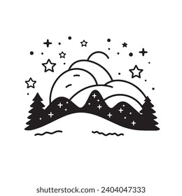 Starry Night logo vector illustration. Starry Night vector Icon and Sign.