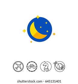 Starry Night with Moon Icon