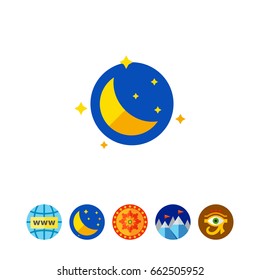 Starry Night with Moon Icon