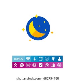 Starry Night with Moon Icon
