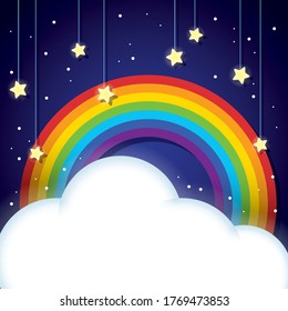 Starry Night Rainbow - Vektorgrafik