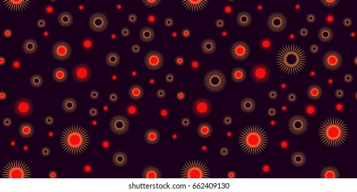 starry night seamless pattern in red and purple