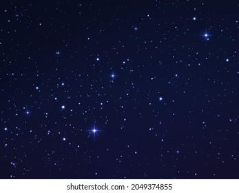 Starry night with shiny stars in the gradient sky. Magic color galaxy. Space background with shining stars.