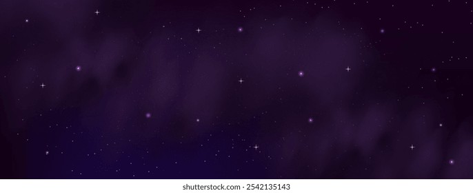 Starry night sky with astrological constellations. Space stars background.Space nebula and glittering stardust.