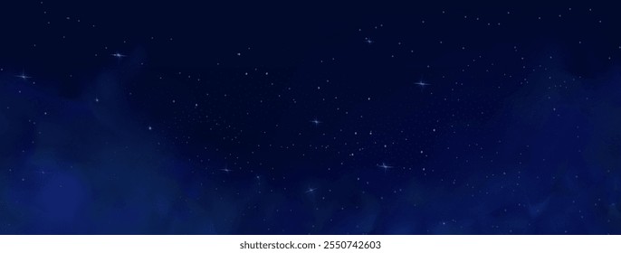 Starry night sky with astrological constellations. Space stars background.Space nebula and glittering stardust.