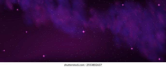 Starry night sky with astrological constellations. Space stars background.Space nebula and glittering stardust.