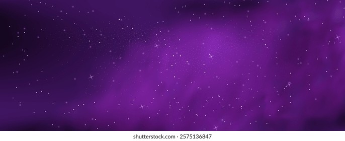 Starry night sky with astrological constellations. Space stars background.Space nebula and glittering stardust.