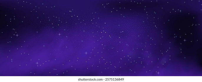 Starry night sky with astrological constellations. Space stars background.Space nebula and glittering stardust.