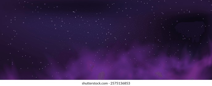 Starry night sky with astrological constellations. Space stars background.Space nebula and glittering stardust.