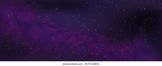 Starry night sky with astrological constellations. Space stars background.Space nebula and glittering stardust.