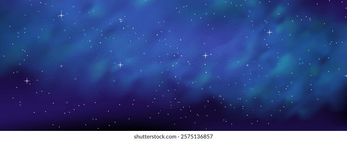 Starry night sky with astrological constellations. Space stars background.Space nebula and glittering stardust.