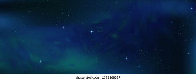 Starry night sky with astrological constellations. Space stars background.Space nebula and glittering stardust.