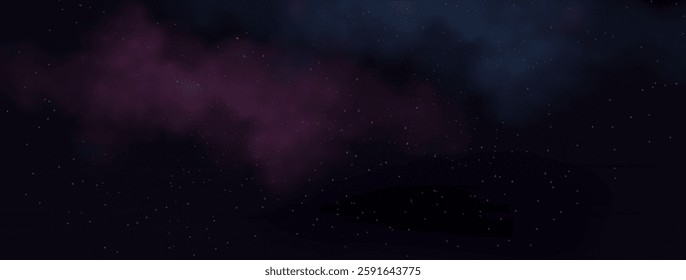 Starry night sky with astrological constellations. Space stars background.Space nebula and glittering stardust.