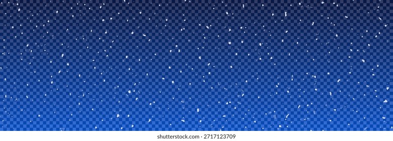 Fundo do céu noturno estrelado com estrelas brilhantes no papel de parede transparente para projetos cósmicos, tema de astronomia, cena noturna, banner, projeto gráfico, site. Fundo de neve