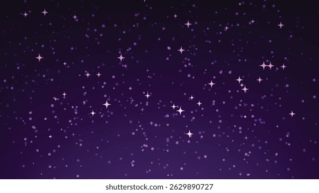 starry night sky background. landscape cartoon scene