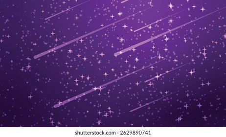 starry night sky background with shooting star. fantasy cartoon scene