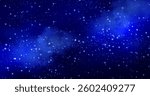 Starry night sky background - sparkle stars scattered across deep blue outer space. Cosmic galaxy texture for astrology or astronomy design. Celestial universe midnight backdrop with starlight shine.