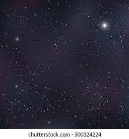 Starry night sky background. Vector Illustration.