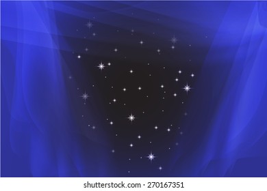 Starry night sky. Blue bright background