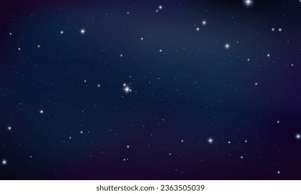 Starry night sky, concept of web banner. Magic color galaxy. Horizontal space background with realistic nebula, stardust and shining stars. Infinite universe.
