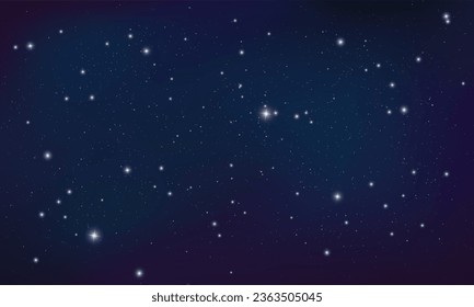 Starry night sky, concept of web banner. Magic color galaxy. Horizontal space background with realistic nebula, stardust and shining stars. Infinite universe.