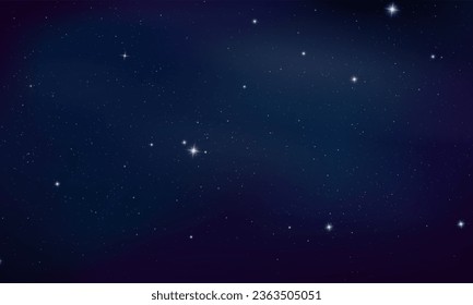 Starry night sky, concept of web banner. Magic color galaxy. Horizontal space background with realistic nebula, stardust and shining stars. Infinite universe.