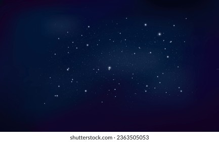Starry night sky, concept of web banner. Magic color galaxy. Horizontal space background with realistic nebula, stardust and shining stars. Infinite universe.