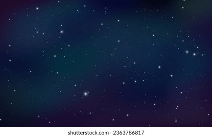 Sternenhimmel am Abend, Konzept des Webbanners. Magische Farbgalaxie. Horizontaler Hintergrund mit realistischen Nebel, Sternenstern und leuchtenden Sternen. Unendliches Universum.
