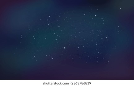 Starry night sky, concept of web banner. Magic color galaxy. Horizontal space background with realistic nebula, stardust and shining stars. Infinite universe.
