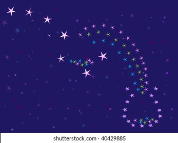 starry night sky and constellation the Great Bear (vector illustration)