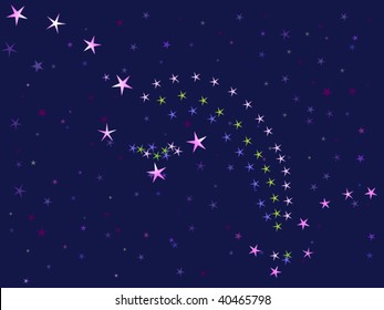 starry night sky (constellations the Great Bear and Little Bear) (vector illustration)