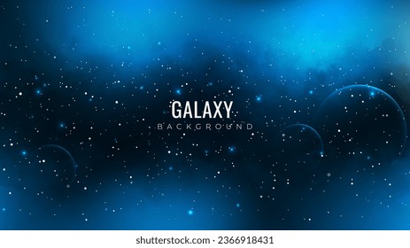 Starry Night Sky. Cosmos background with stars and planets. Bright galaxy background.